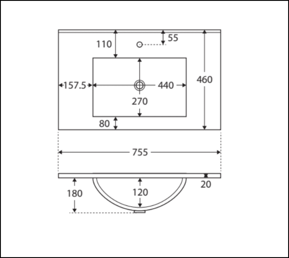 Fienza Rotondo Hampton 750Mm Rot75Tk White Vanity Unit On Kickboard- Special Order Units