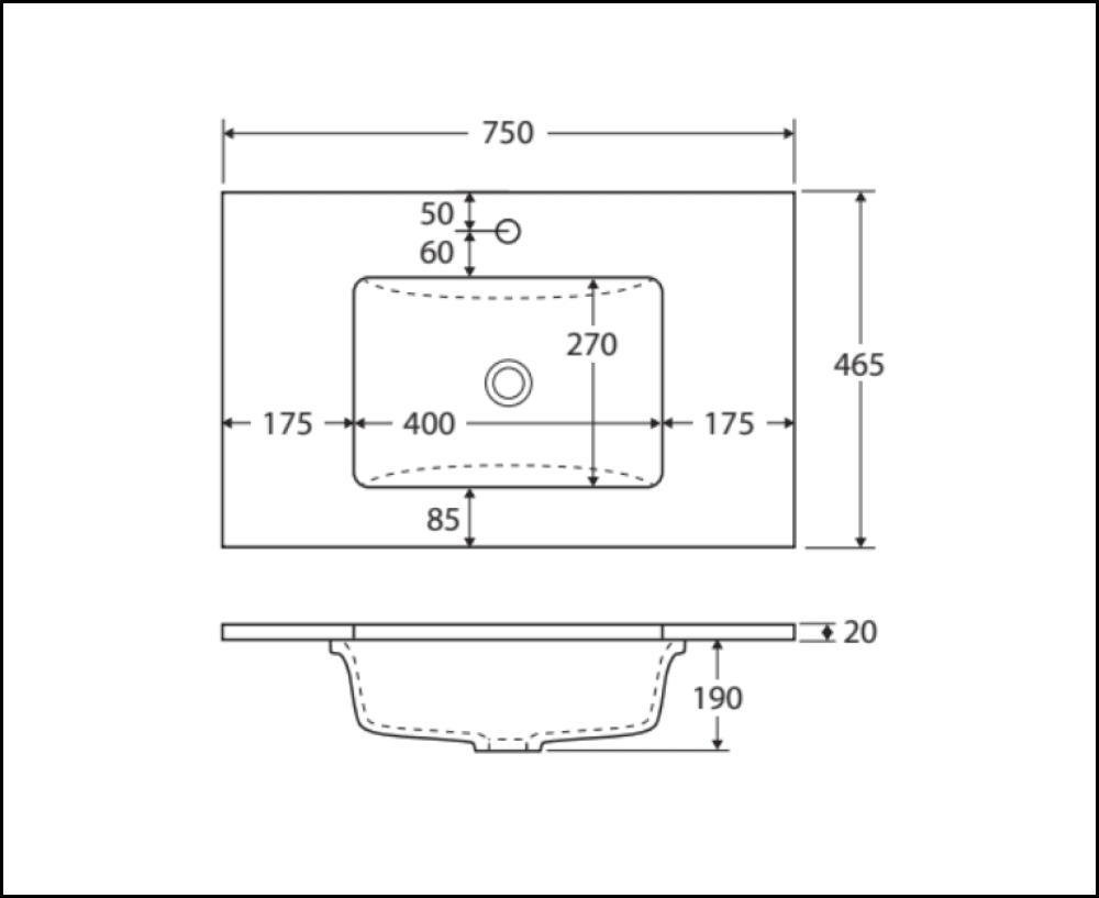 Fienza Sc75Q 750Mm Crystal Pure Undermount Stone Top Quest Wall Hung Vanity Unit White - Special