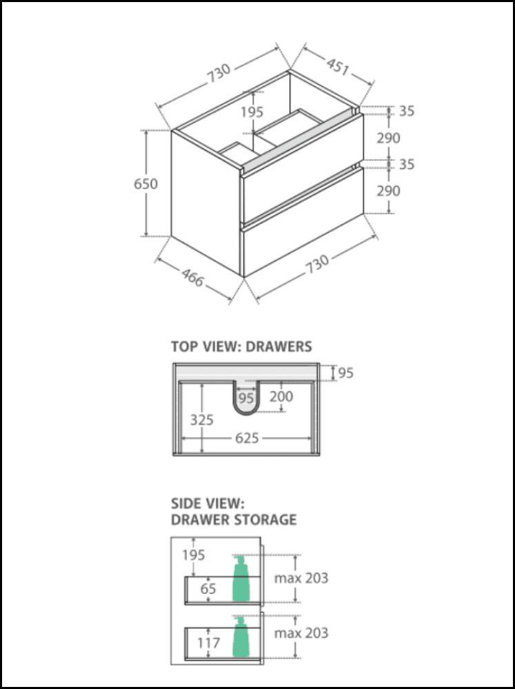 Fienza Sc75Q 750Mm Crystal Pure Undermount Stone Top Quest Wall Hung Vanity Unit White - Special