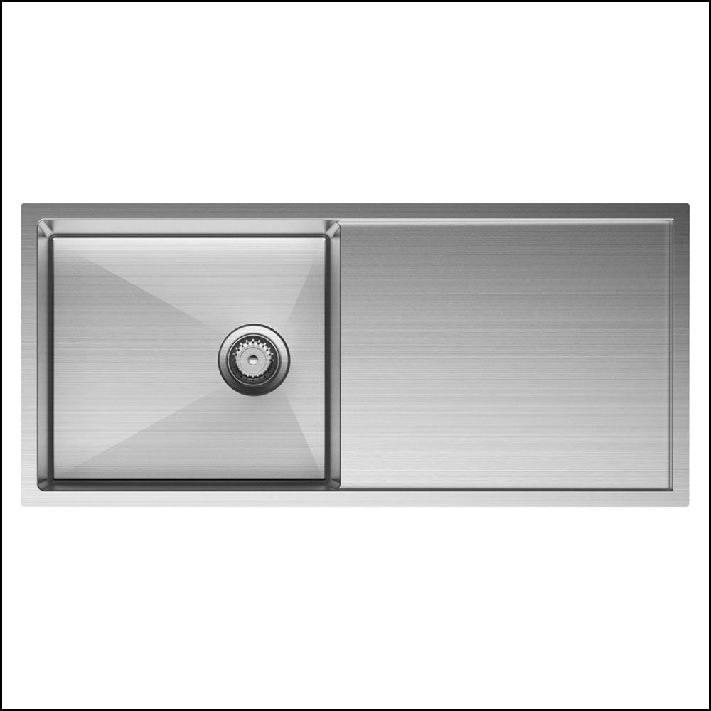 Fienza Single Bowl Drainer Kitchen Sink Stainless Steel 68404 Top Mounted Sinks