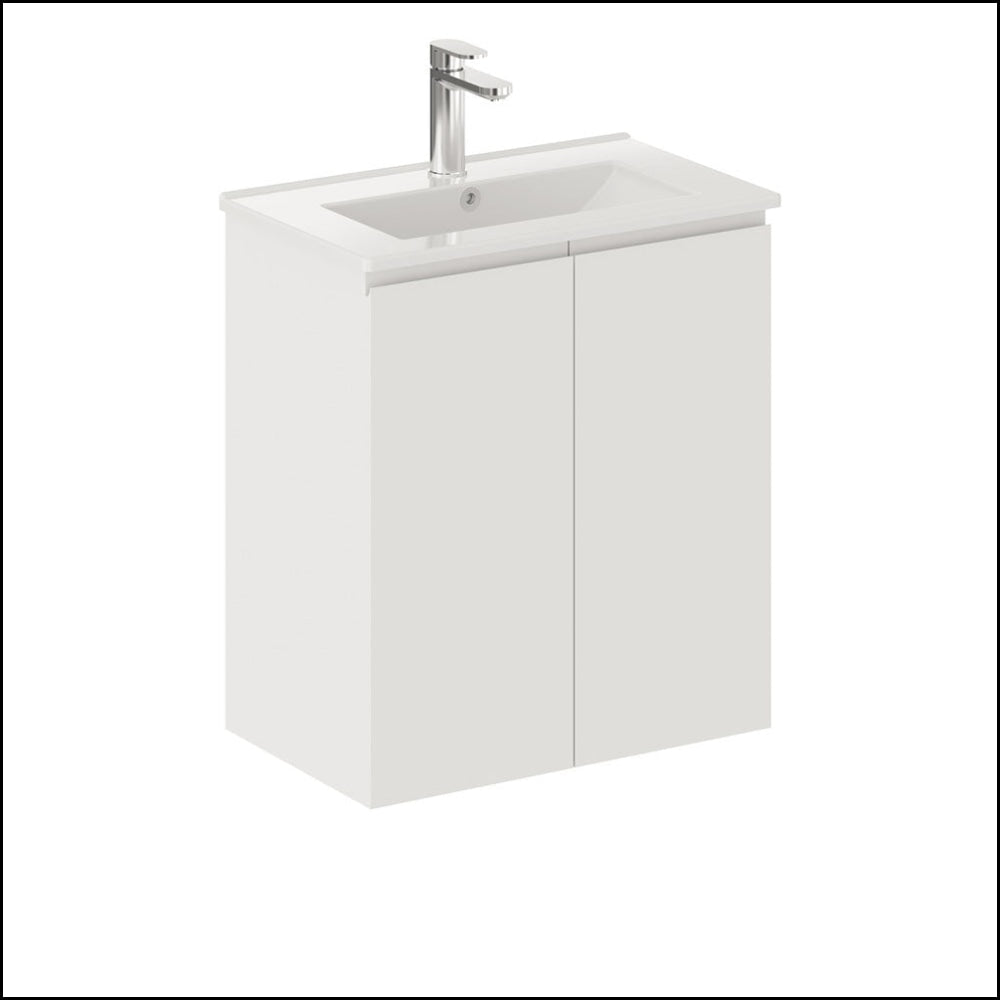 Fienza Siska 60Df Slim 600Mm White Wall Hung Vanity Unit Satin- Special Order Units