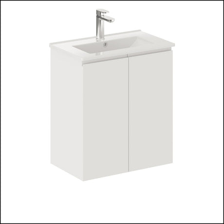 Fienza Siska 60Df Slim 600Mm White Wall Hung Vanity Unit Satin- Special Order Units