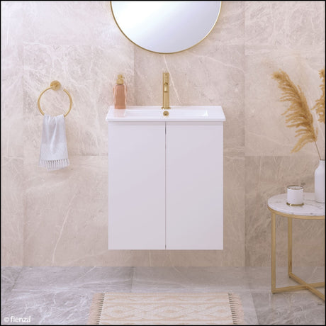 Fienza Siska 60Df Slim 600Mm White Wall Hung Vanity Unit Satin- Special Order Units