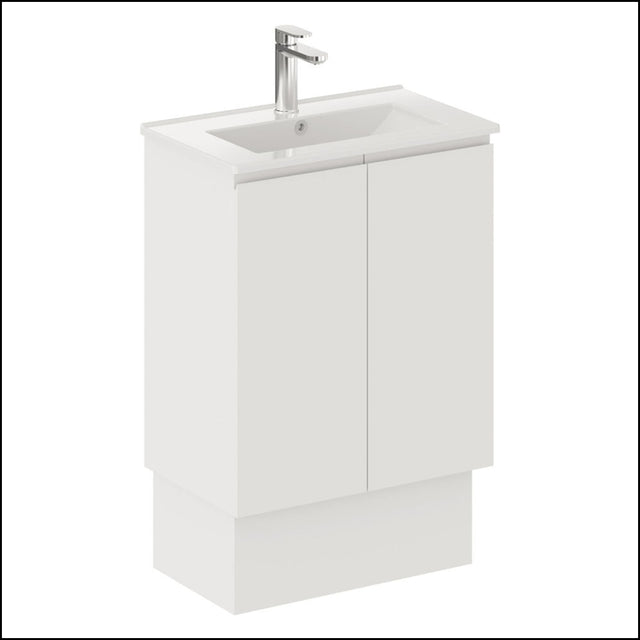 Fienza Siska 60Dfk 600Mm Satin White Vanity With Kickboard - Special Order Units