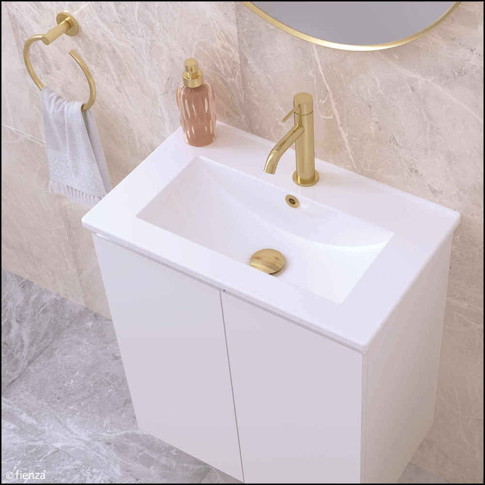 Fienza Siska 60Dfk 600Mm Satin White Vanity With Kickboard - Special Order Units