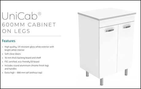 Fienza Tcl60Nkw Dolce 600Mm White Vanity With Kicker - Special Order Units