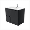 Fienza Tcl75Zbl Dolce Black 750Mm Wall Hung Vanity Left Drawers - Special Order Units