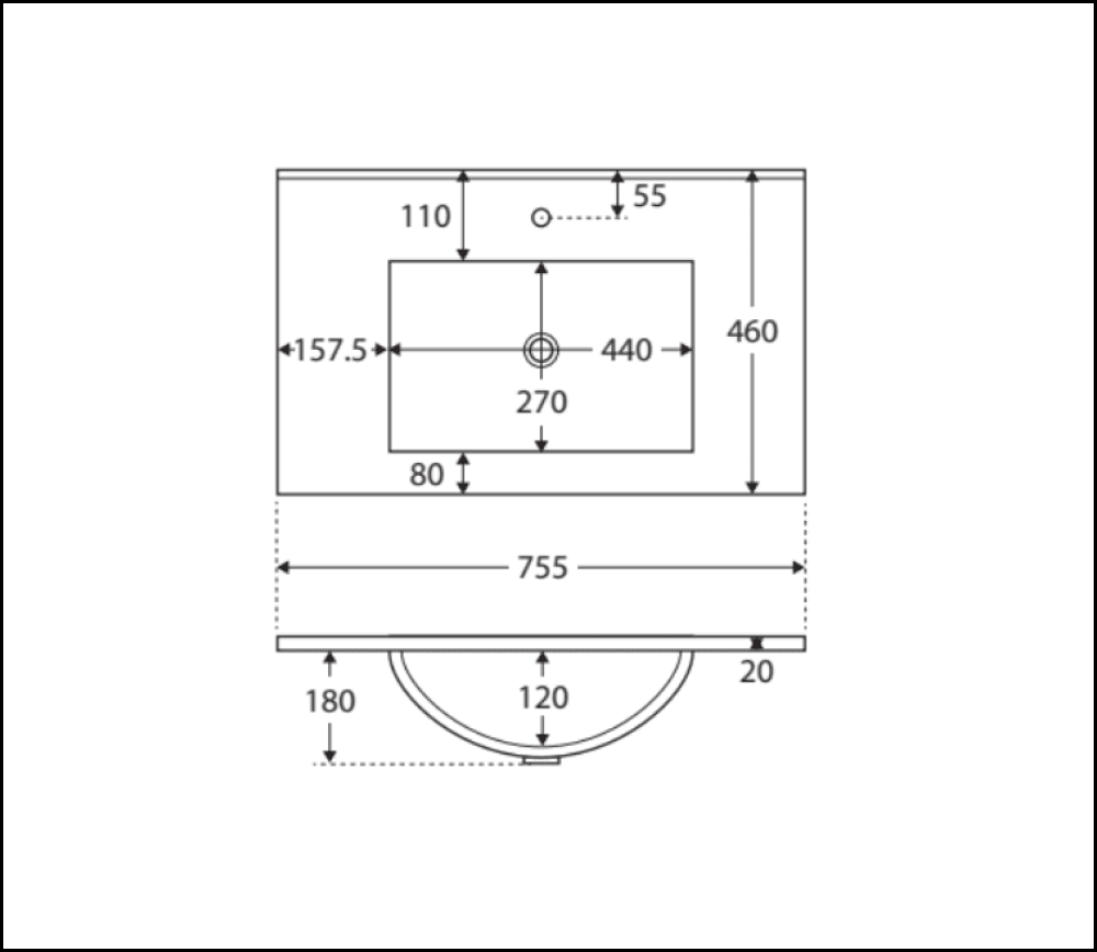 Fienza Tcl75Zbr Dolce Black 750Mm Wall Hung Vanity Right Drawers - Special Order Units