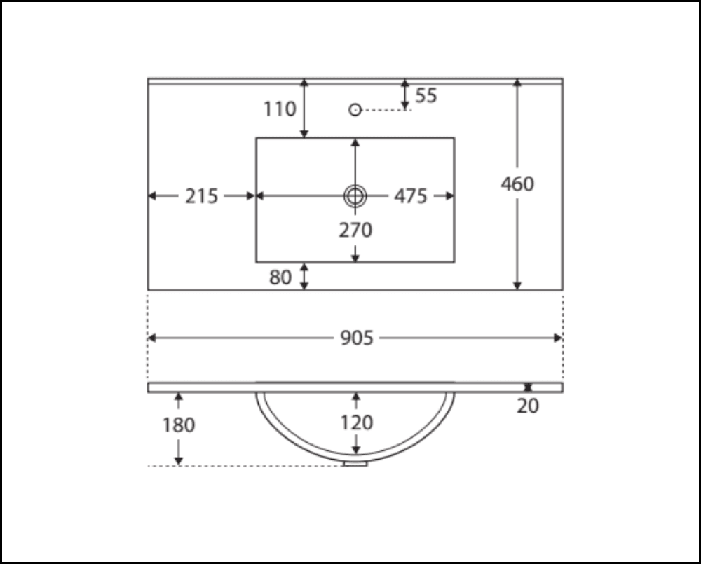 Fienza Tcl90Zbl Dolce 900Mm Fingerpull Satin Black Wall Hung Vanity Left Draws - Special Order Units