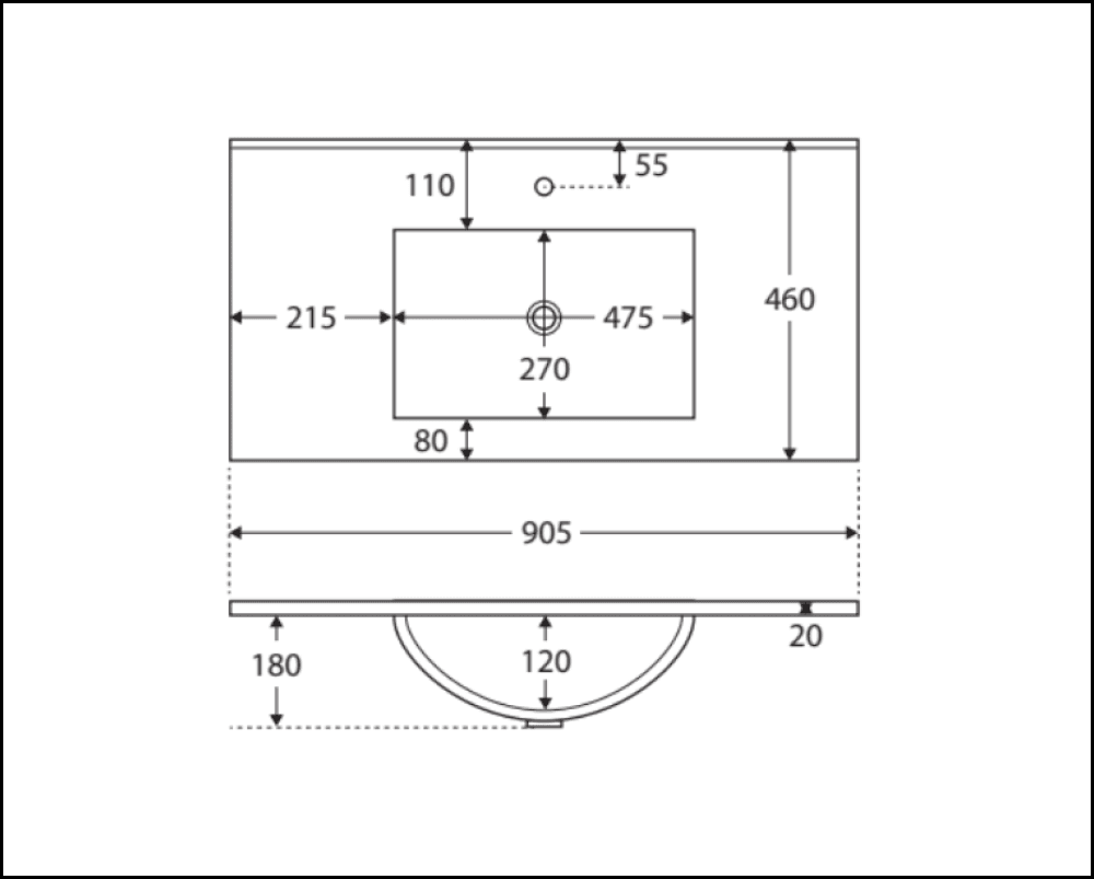 Fienza Tclb90Fr 900Mm Dolce Matte Black Fingerpull Gloss White Wall Hung Vanity Right Drawers -