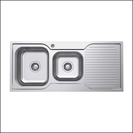 Fienza Tiva 1080 1.75 Kitchen Sink With Drainer Left Bowl 68106L - Special Order Top Mounted Sinks