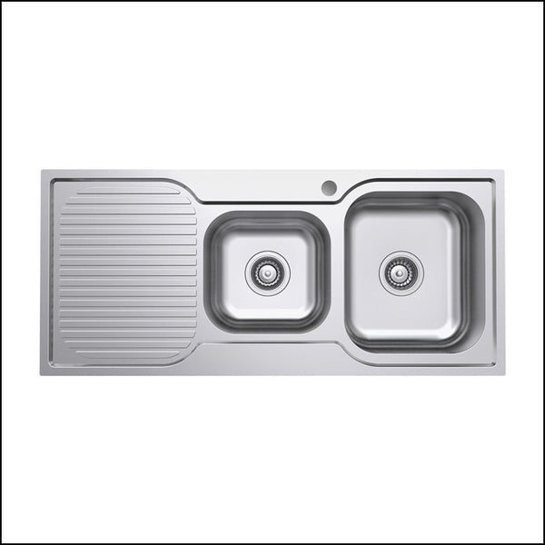 Fienza Tiva 1080 1.75 Kitchen Sink With Drainer Right Bowl 68106R - Special Order Top Mounted Sinks
