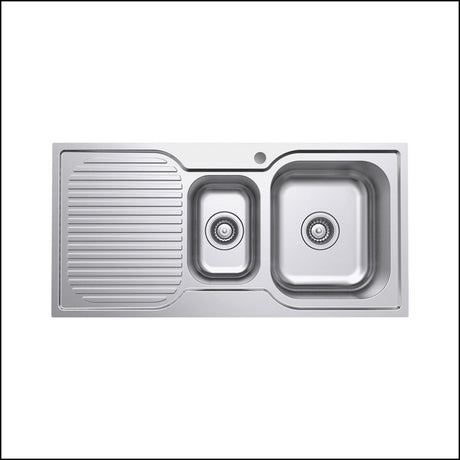 Fienza Tiva 68105R Double Right Hand Bowl Stainless Steel Sink - Special Order Top Mounted Kitchen