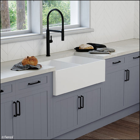 Fienza Winston 68702 Double Butler Sink White 838X483X254Mm - Special Order Kitchen Sinks