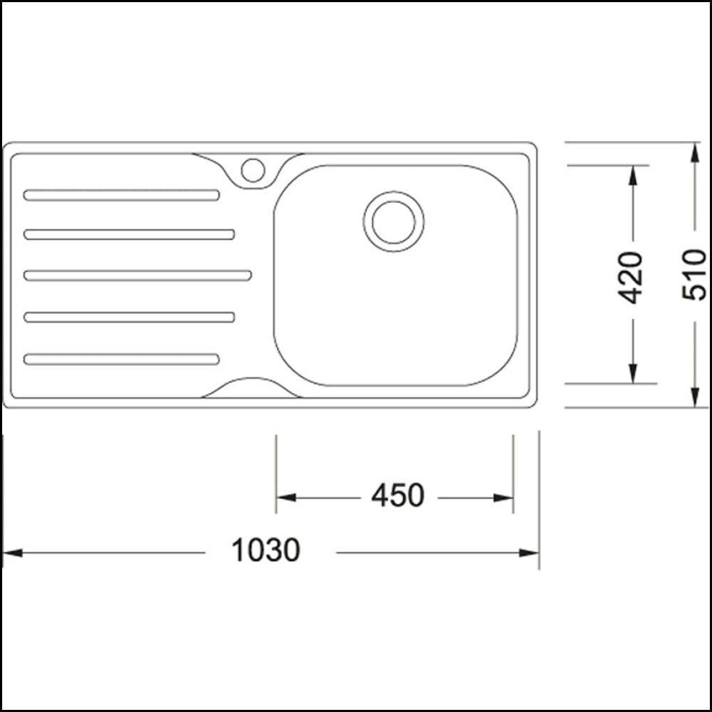 Franke Ssx611Rhd Single Bowl Sink - Ex Display Top Mounted Kitchen Sinks