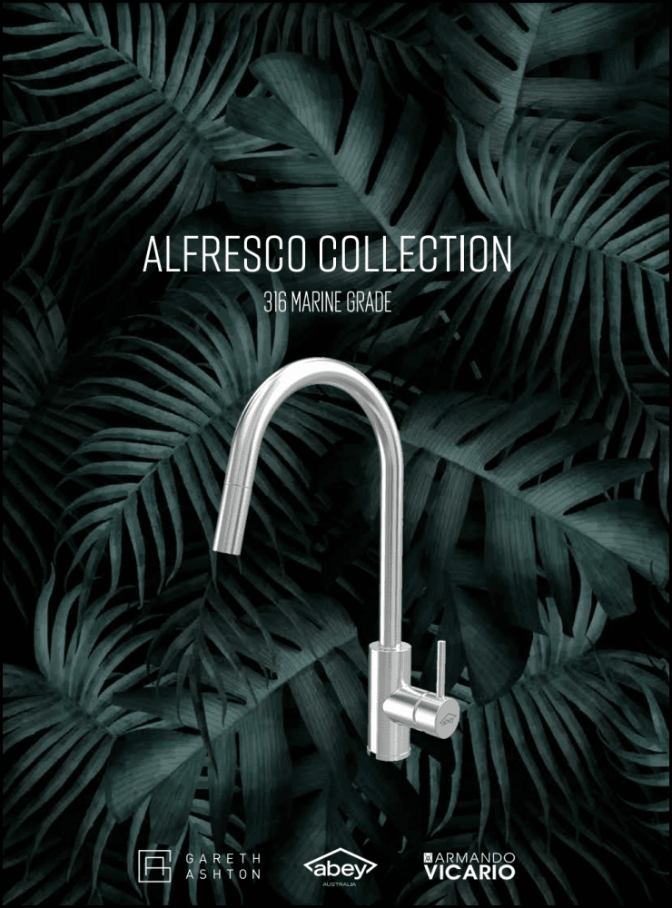 Gareth Ashton Kta037-316-Br 316 Brushed Stainless Steel Gooseneck Pull Out Kitchen Mixer Taps