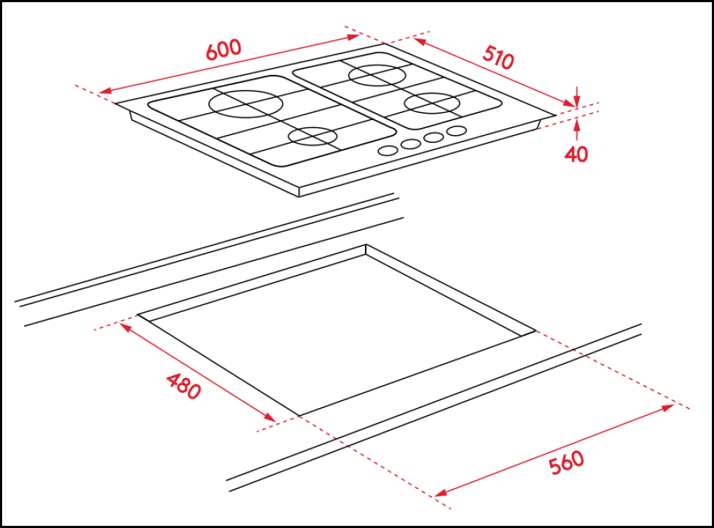 Inalto Icg6F 60Cm Stainless Steel Gas Cooktop