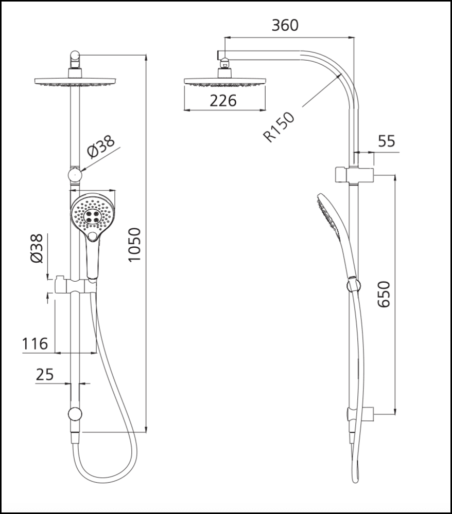 Oliver Ro36341Cr Rome Chrome Dual Shower Set - Special Order Showers