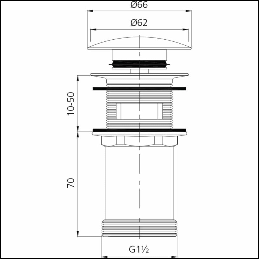 Oliveri Acc706-D-Bn Universal Brushed Nickel Pop Up Plug And Waste Basins