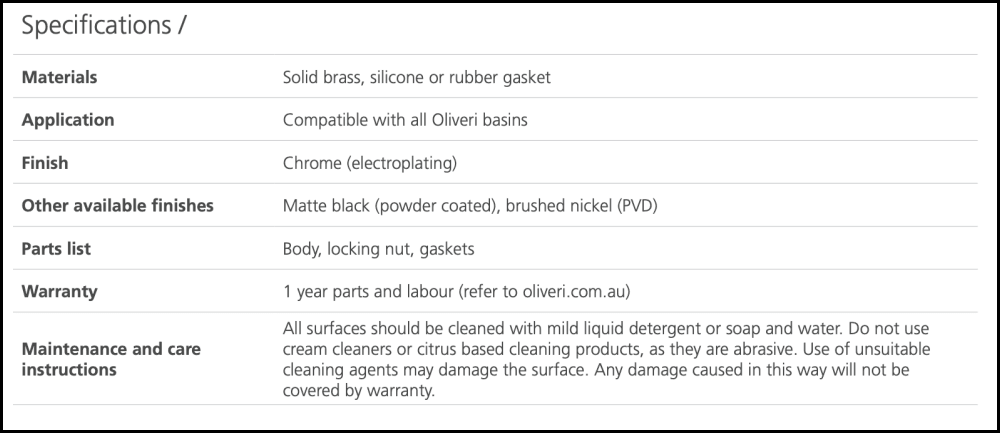 Oliveri Acc706-D-Ch Universal Chrome Pop Up Plug And Waste Basins