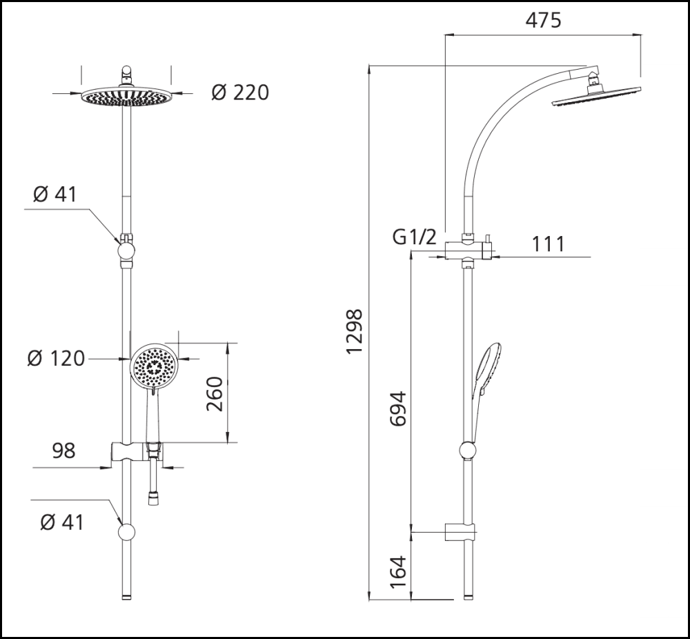 Oliveri Copenhagen Co10012Cr Chrome Dual Shower Set - Special Order Showers