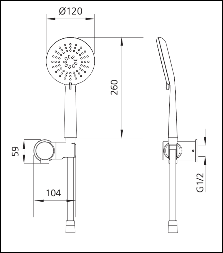 Oliveri Copenhagen Co22230Cr Chrome Hand Shower With Bracket - Special Order Showers
