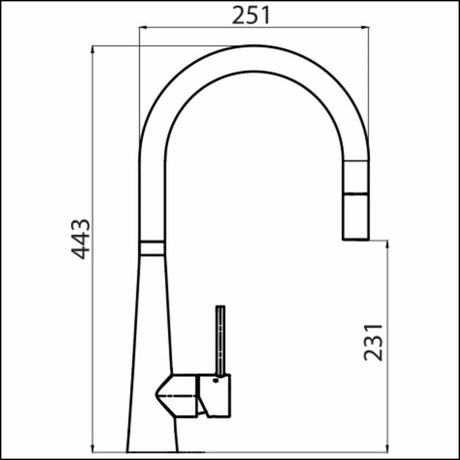 Oliveri Essente Ss2525-Au Goose Neck Pull Out Mixer Tap Gold Kitchen Taps