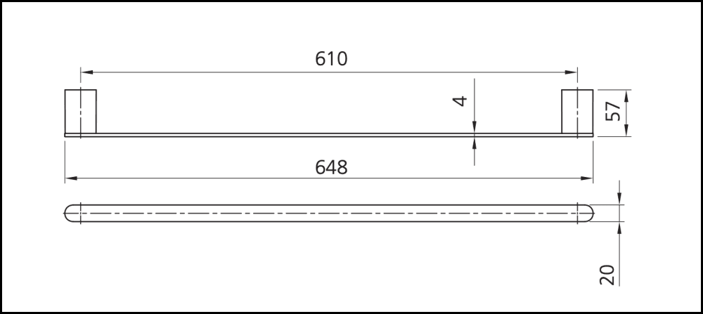 Oliveri Ma824C07Bn Madrid Brushed Nickel Single Towel Rail 650Mm Bathroom Accessories