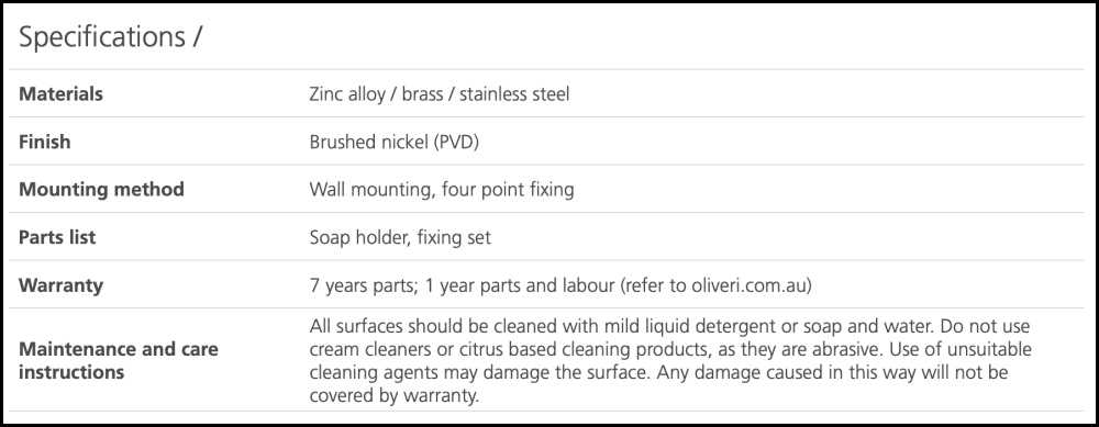 Oliveri Ma859F07Bn Madrid Brushed Nickel Soap Holder With Shelf Bathroom Accessories