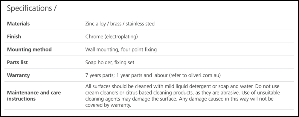 Oliveri Ma859F26Cr Madrid Chrome Soap Holder With Shelf Bathroom Accessories