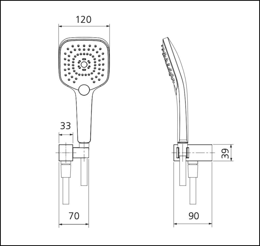 Oliveri Mo168013Bmb Monaco Matte Black Hand Shower With Bracket - Special Order Showers