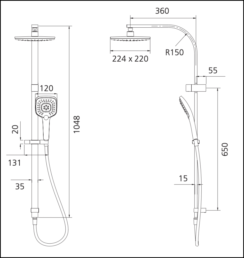 Oliveri Monaco Mo36342Bn Brushed Nickel Dual Shower Set - Special Order Showers