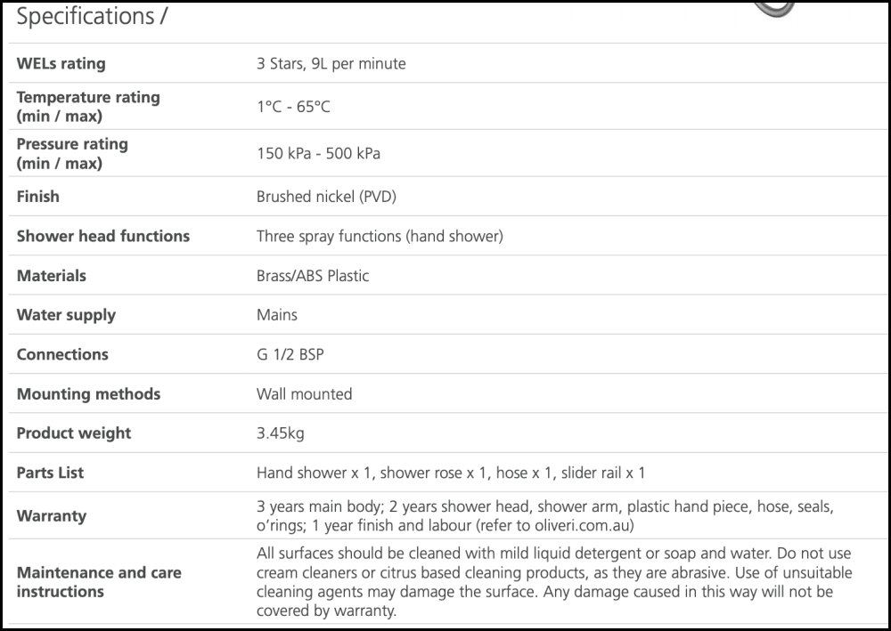Oliveri Monaco Mo36342Bn Brushed Nickel Dual Shower Set - Special Order Showers