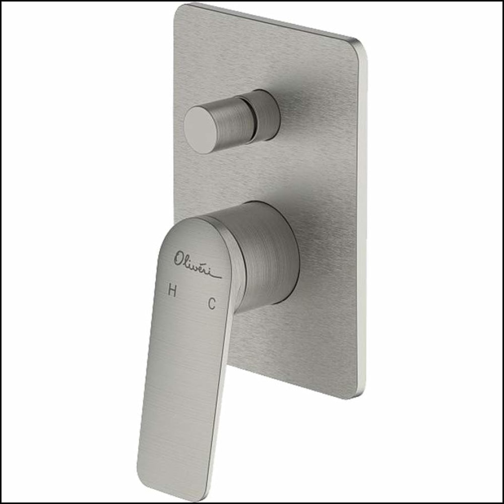 Oliveri Pa101500Bn Paris Brushed Nickel Wall Mixer With Diverter Bathroom Mixers