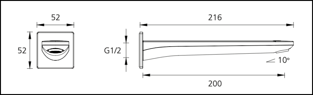 Oliveri Pa102206Mb Paris Matte Black Wall Spout Spouts