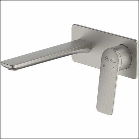 Oliveri Pa102500Bn Paris Brushed Nickel Wall Mixer Set Bathroom Mixers