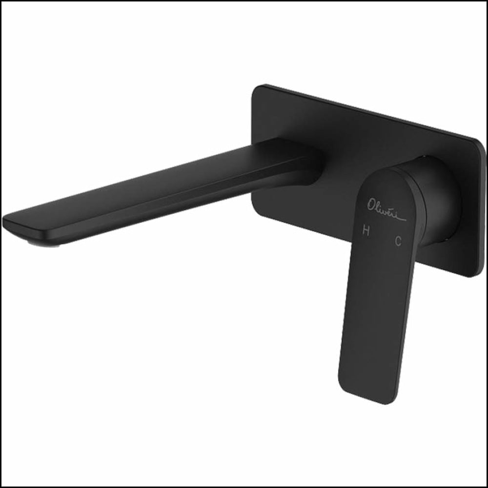 Oliveri Pa102516Mb Paris Matte Black Wall Mixer Set Bathroom Mixers