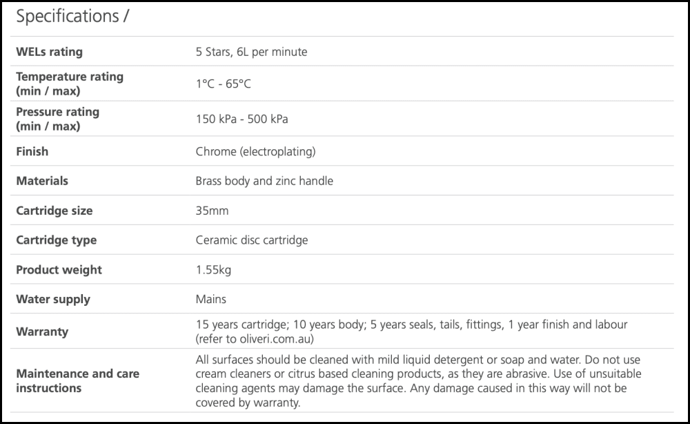 Oliveri Paris Chrome Wall Mixer Set Bathroom Mixers