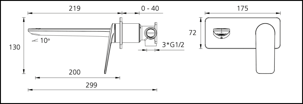 Oliveri Paris Chrome Wall Mixer Set Bathroom Mixers