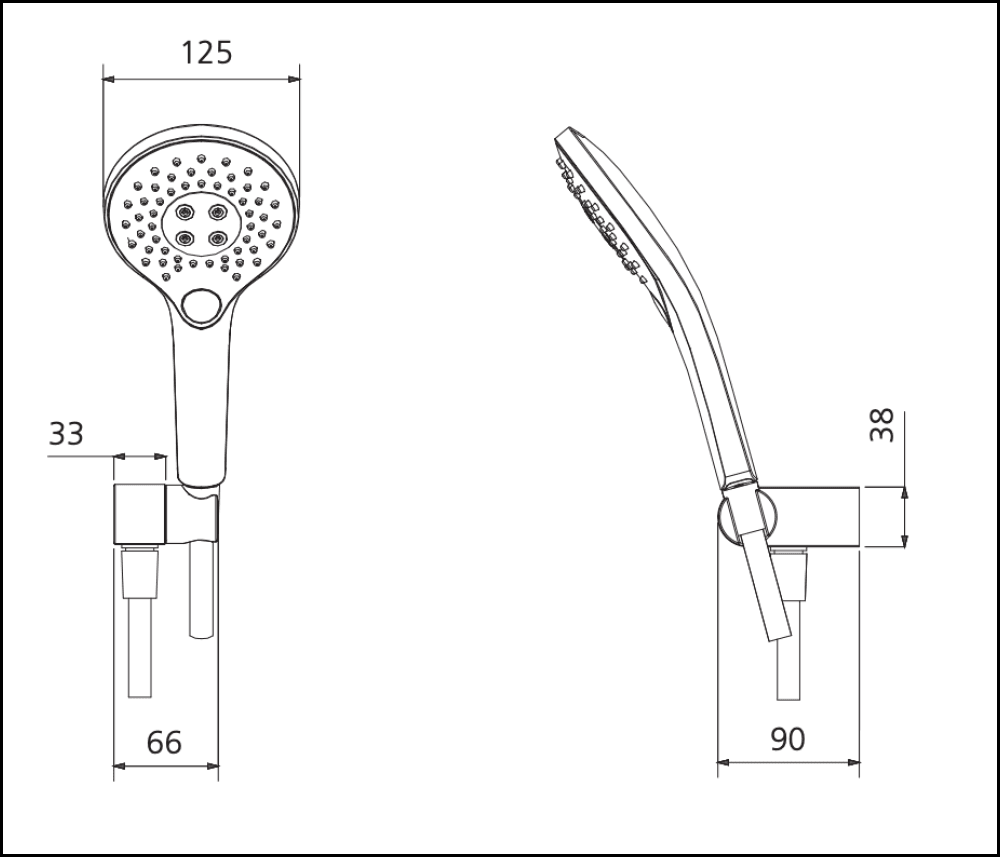 Oliveri Ro147013Bmb Rome Matte Black Hand Shower With Bracket - Special Order Showers