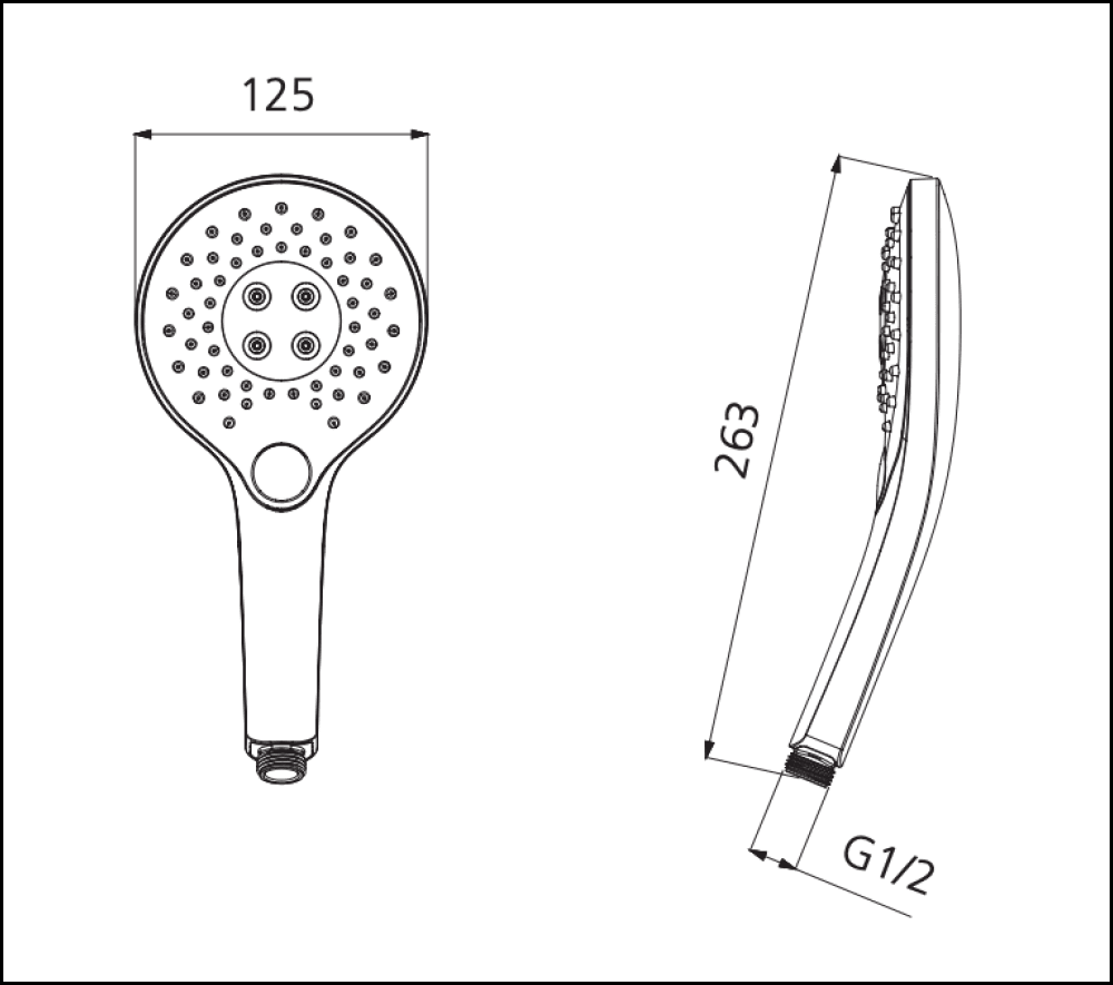 Oliveri Ro147013Hmb Rome Matte Black Hand Shower Head - Special Order Showers