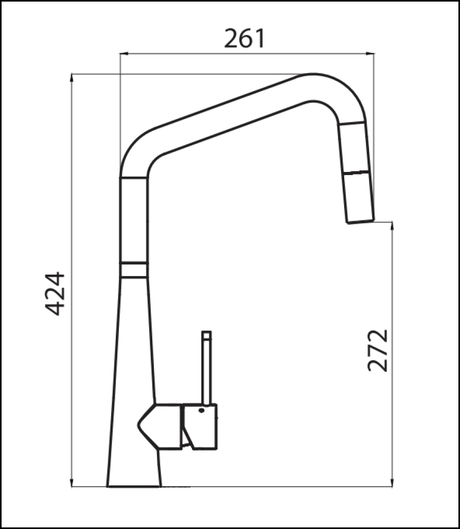 Oliveri Ss2575 Essente Square Goose Neck Pull Out Mixer Tap Kitchen Taps