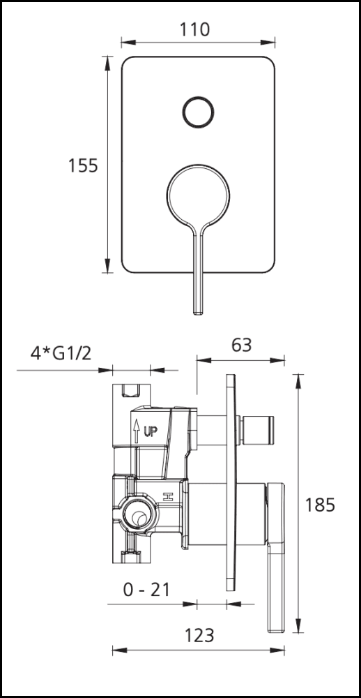 Oliveri St094500Cr Stockholm Chrome Wall Mixer With Diverter Bathroom Mixers