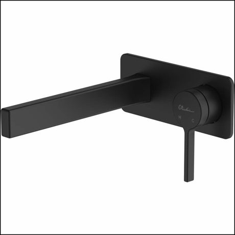 Oliveri St095516Mb Stockholm Matte Black Wall Mixer Set Bathroom Mixers