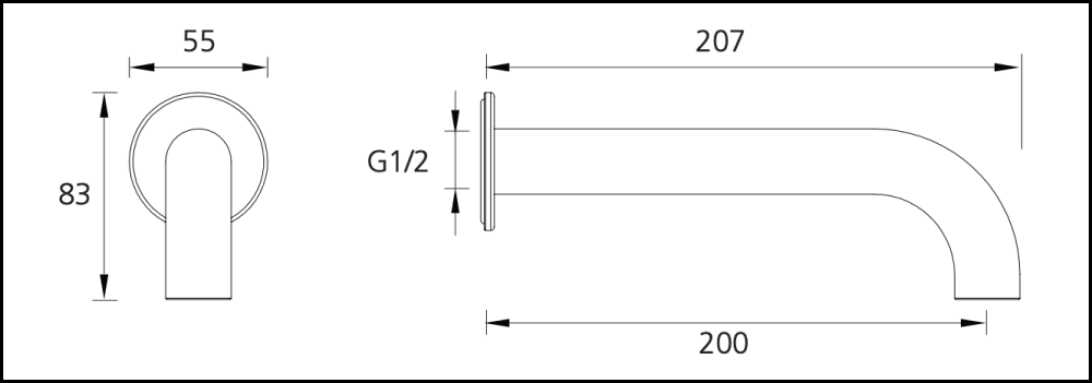 Oliveri Ve105200Cr Venice Chrome Curved Wall Spout Spouts