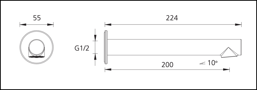 Oliveri Ve108200Cr Venice Chrome Straight Wall Spout Spouts