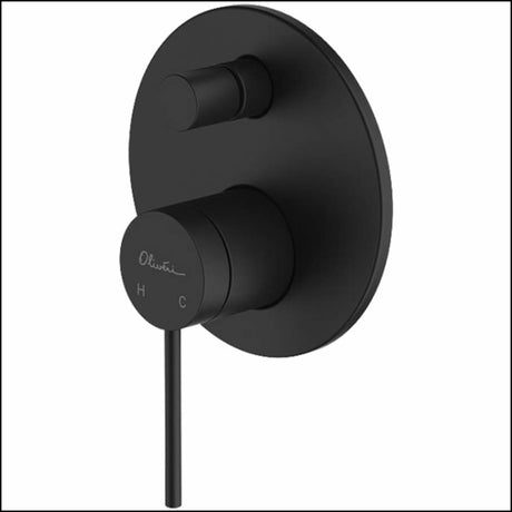 Oliveri Ve112516Mb Venice Matte Black Wall Mixer With Diverter Bathroom Mixers