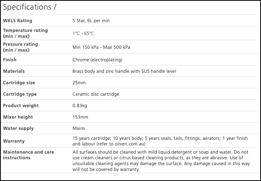 Oliveri Venice Ve103500Cr Chrome Curved Basin Mixer Mixers