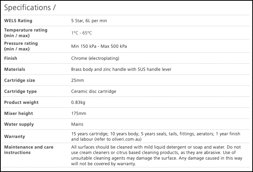 Oliveri Venice Ve109500Cr Chrome Uplift Basin Mixer Mixers