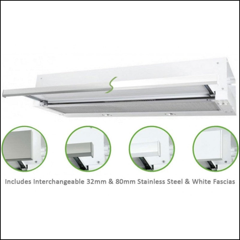 Robinhood Ro91Ss/Wh/80 90Cm Slide Out Undercupboard Rangehood - Pre Order